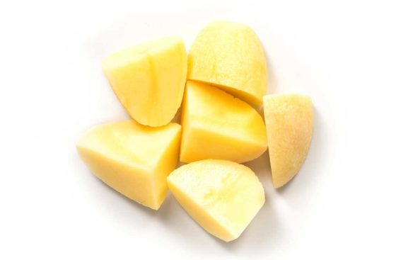 Schälkartoffeln geschnitten